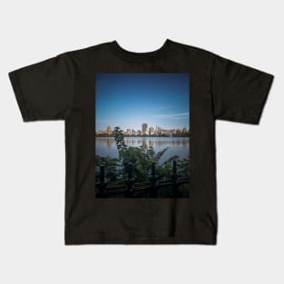 Central Park Lake Manhattan Skyline NYC Kids T-Shirt